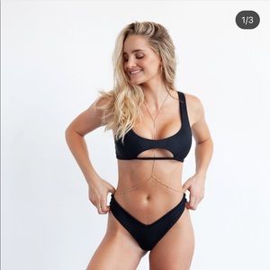 Top only - Beach babe black bikini